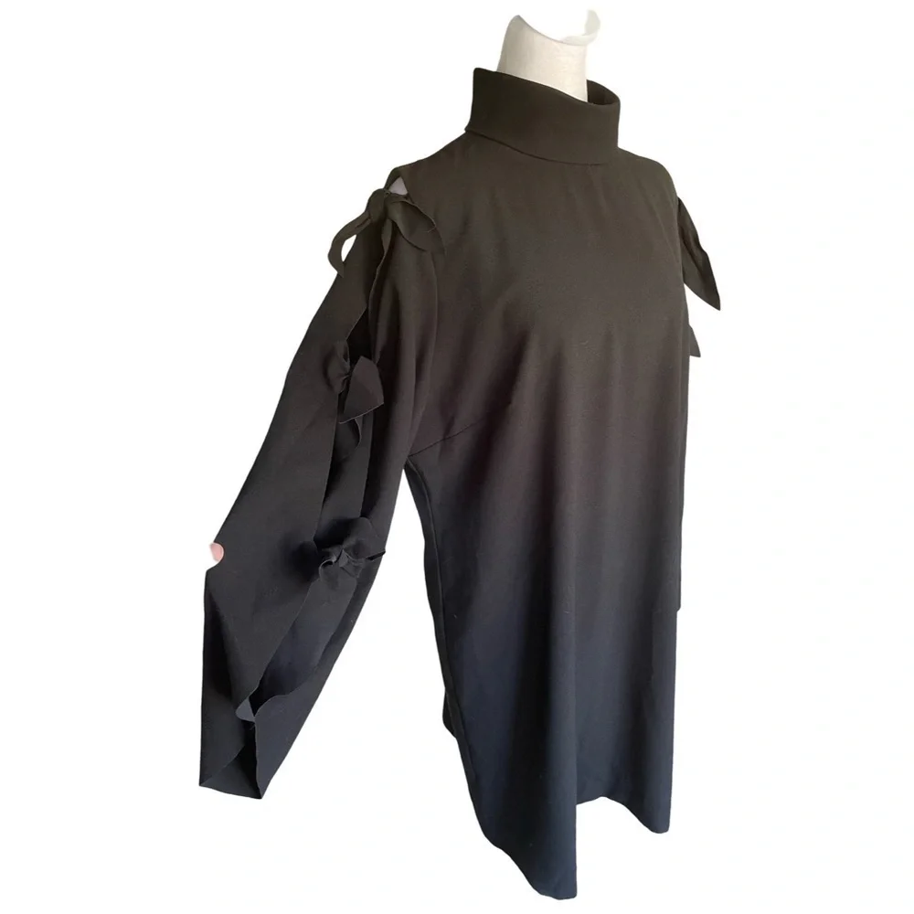 Alex Marie Black High Neck Shift Dress Size 14